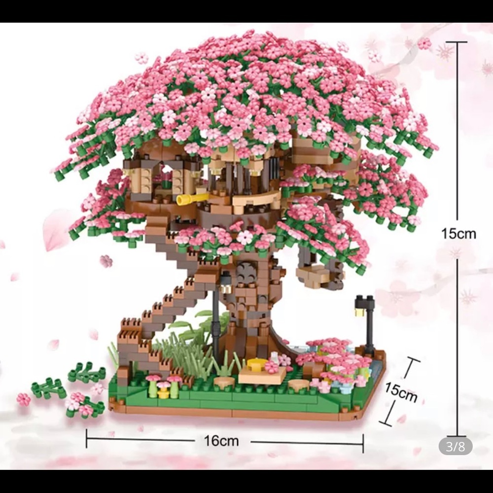 New Mini Japanese Sakura Tree House Legos